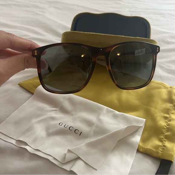 BNWT Gucci Square Large Sunglasses MSRP $435 Havana Brown 57mm - Picture 4 of 12